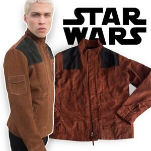 Musterbrand Han Solo Jacket Mens Size Small Star Wars Faux Suede Brown Black